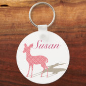 Aangepaste Sleutelhanger "Roze Bambi" (Voorkant)