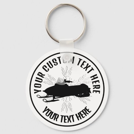 Aangepaste Sleutelhanger Snowmobile pictogram (Voorkant)