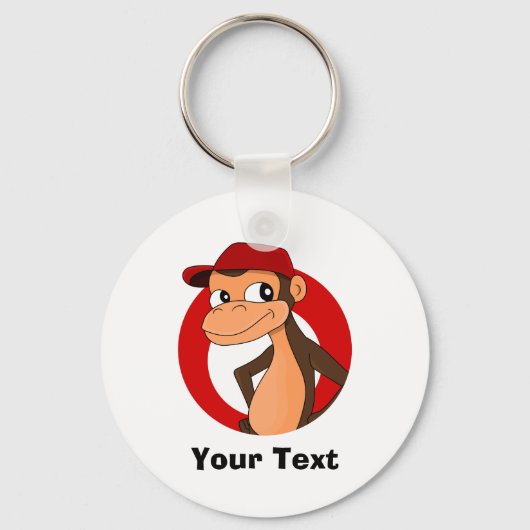 Aangepaste Sleutelhanger van de cartoon van Chimp (Voorkant)