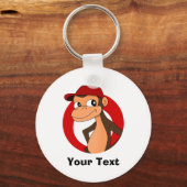 Aangepaste Sleutelhanger van de cartoon van Chimp (Voorkant)