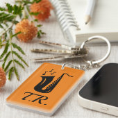 Aangepaste sleutelhanger voor de kleur van saxofon (Voorkant Rechts)