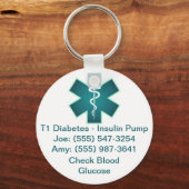 Aangepaste Sleutelhanger voor medische waarschuwin (Voorkant)