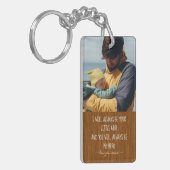 Aangepaste sleutelhanger voor vader met moderne fo (Voorkant Links)