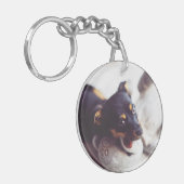 Aangepaste sleutelketen voor dubbelzijdige puppy D Sleutelhanger (Voorkant Links)