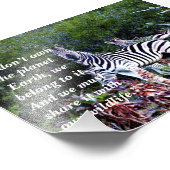Aangepaste slogan/behoud Zebra Aloe Foto Afdruk (Hoek)