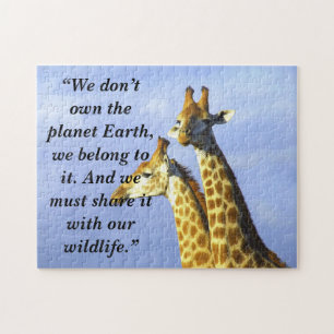Aangepaste slogan/Conservation Giraffe Lookout Legpuzzel