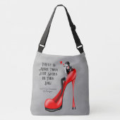 Aangepaste Slogan Modieuze Dame in Stiletto Crossbody Tas (Voorkant)