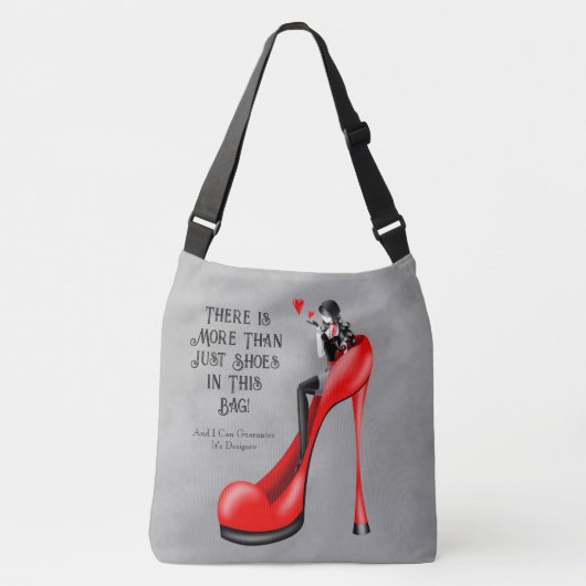 Aangepaste Slogan Modieuze Dame in Stiletto Crossbody Tas (Voorkant)