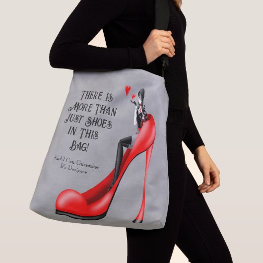 Aangepaste Slogan Modieuze Dame in Stiletto Crossbody Tas (Dichtbij)