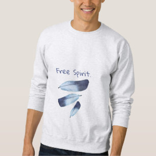 Aangepaste slogan Tribal Blue Feathers met dauwdru Trui