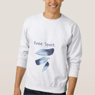 Aangepaste Slogan Tribal Blue Feathers met Dew Dro Trui
