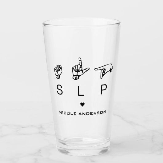 Aangepaste SLP Speech Language Patholoog ASL Glas (Voorkant)