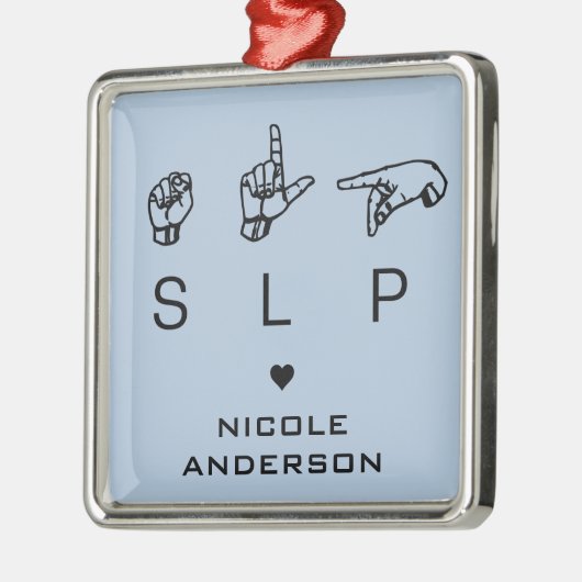 Aangepaste SLP Speech Language Patholoog ASL Metalen Ornament (Links)