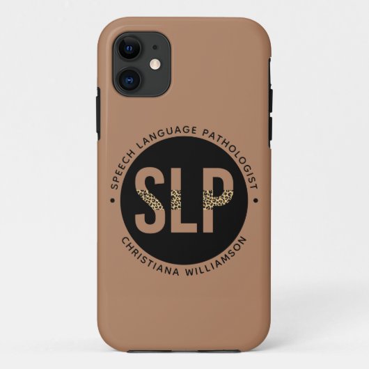 Aangepaste SLP Speech Pathologist Leopard Print Gi Case-Mate iPhone Case (Achterkant)