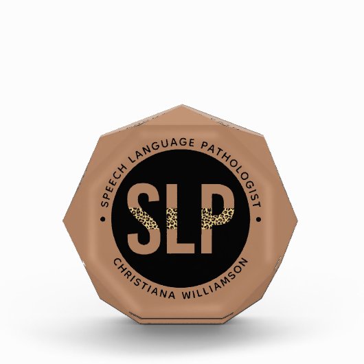 Aangepaste SLP Speech Pathologist Leopard Print Gi Fotoblokken (Voorkant)