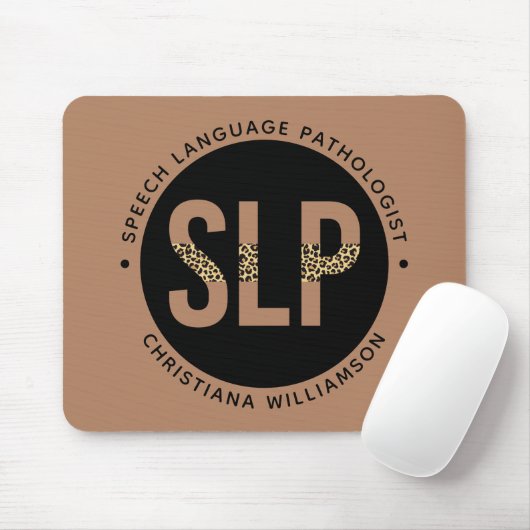 Aangepaste SLP Speech Pathologist Leopard Print Gi Muismat (Met muis)