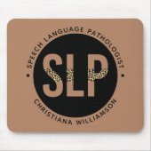 Aangepaste SLP Speech Pathologist Leopard Print Gi Muismat (Voorkant)