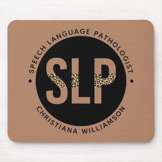 Aangepaste SLP Speech Pathologist Leopard Print Gi Muismat (Voorkant)