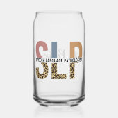 Aangepaste SLP Speech Patholoog Leopard Print Blikvorm Glas (Voorkant)