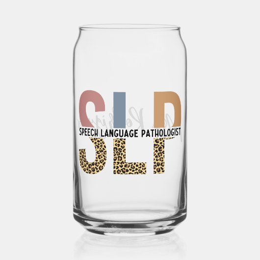 Aangepaste SLP Speech Patholoog Leopard Print Blikvorm Glas (Voorkant)