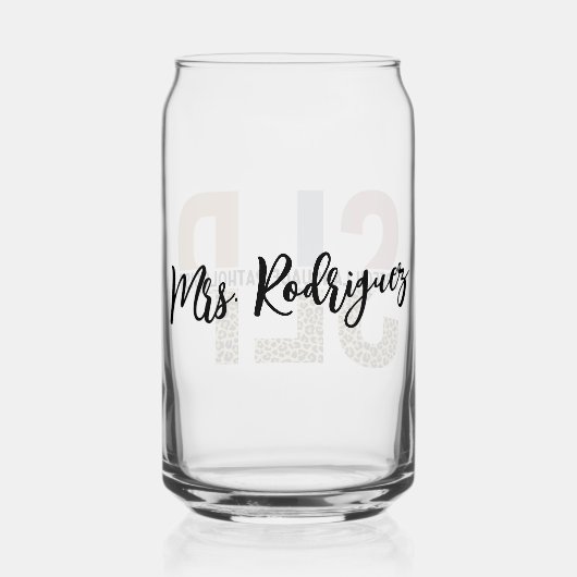 Aangepaste SLP Speech Patholoog Leopard Print Blikvorm Glas (Achterkant)