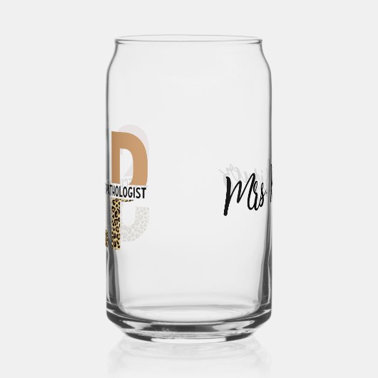 Aangepaste SLP Speech Patholoog Leopard Print Blikvorm Glas (Links)