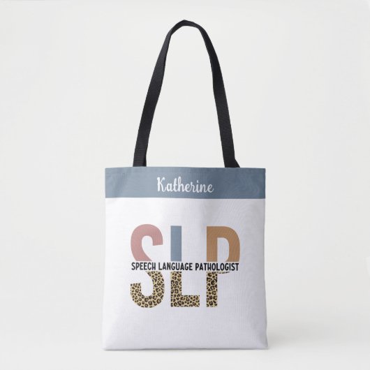 Aangepaste SLP Speech Patholoog Leopard Print Draagtas (Voorkant)