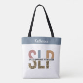 Aangepaste SLP Speech Patholoog Leopard Print Draagtas (Achterkant)