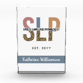 Aangepaste SLP Speech Patholoog Leopard Print Fotoblokken (Voorkant)