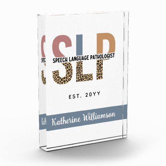 Aangepaste SLP Speech Patholoog Leopard Print Fotoblokken (Links)