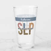 Aangepaste SLP Speech Patholoog Leopard Print Glas (Achterkant)