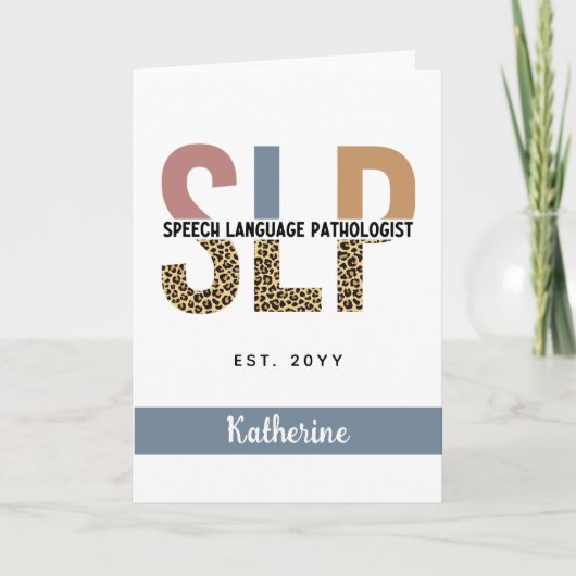 Aangepaste SLP Speech Patholoog Leopard Print Kaart (Voorkant)