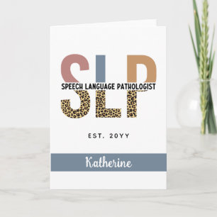 Aangepaste SLP Speech Patholoog Leopard Print Kaart