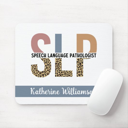 Aangepaste SLP Speech Patholoog Leopard Print Muismat (Met muis)