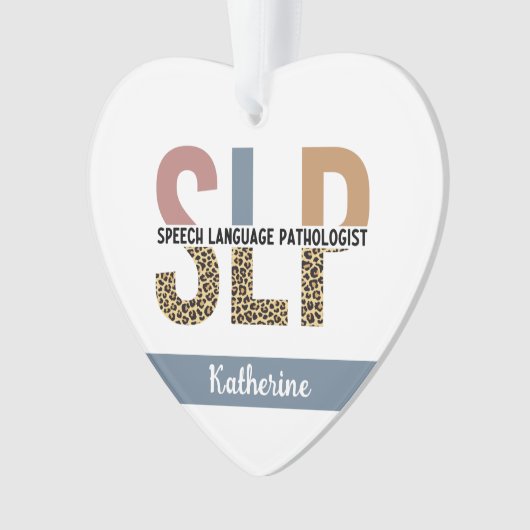 Aangepaste SLP Speech Patholoog Leopard Print Ornament (voorkant)