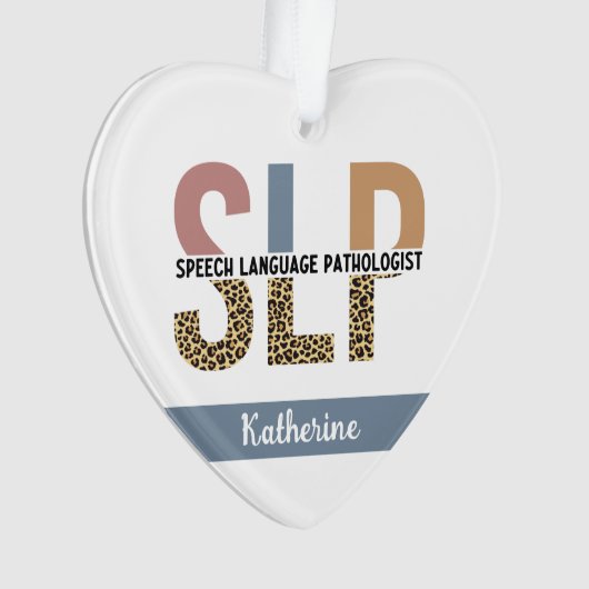 Aangepaste SLP Speech Patholoog Leopard Print Ornament (voorkant)