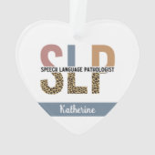 Aangepaste SLP Speech Patholoog Leopard Print Ornament (achterkant)