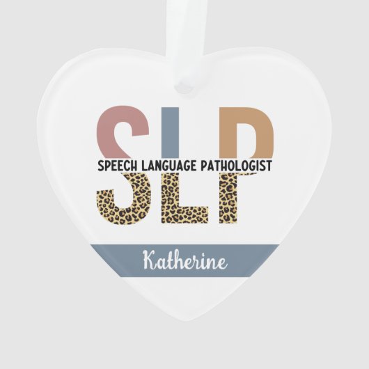Aangepaste SLP Speech Patholoog Leopard Print Ornament (achterkant)