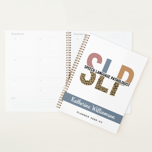 Aangepaste SLP Speech Patholoog Leopard Print Planner (Display)