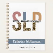 Aangepaste SLP Speech Patholoog Leopard Print Planner (Voorkant)