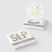 Aangepaste SLP Speech Patholoog Leopard Print Stenen Onderzetter (Zijkant)