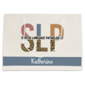 Aangepaste SLP spraakpatholoog luipaardprint Groot Cadeauzakje (Voorkant)
