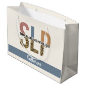 Aangepaste SLP spraakpatholoog luipaardprint Groot Cadeauzakje (Achterkant Gekanteld)