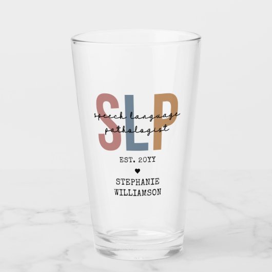 Aangepaste SLP-spraakpatholoog Speech Therapist Glas (Voorkant)