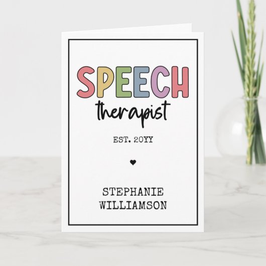 Aangepaste SLP-spraakpatholoog Speech Therapist Kaart (Voorkant)