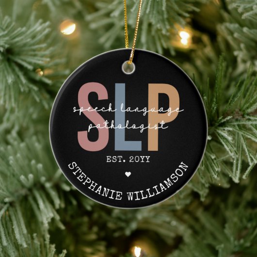 Aangepaste SLP-spraakpatholoog Speech Therapist Keramisch Ornament (Boom)