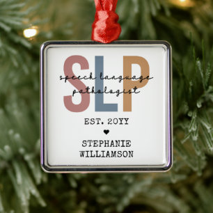 Aangepaste SLP-spraakpatholoog Speech Therapist Metalen Ornament