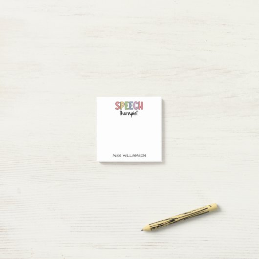 Aangepaste SLP-spraakpatholoog Speech Therapist Post-it® Notes (Op bureau)