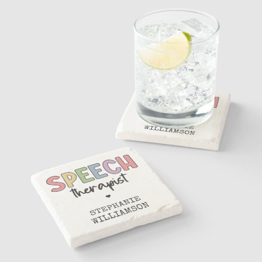 Aangepaste SLP-spraakpatholoog Speech Therapist Stenen Onderzetter (Zijkant)