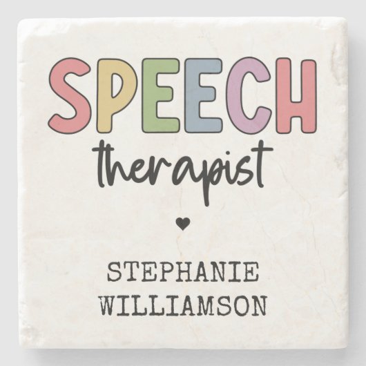 Aangepaste SLP-spraakpatholoog Speech Therapist Stenen Onderzetter (Voorkant)